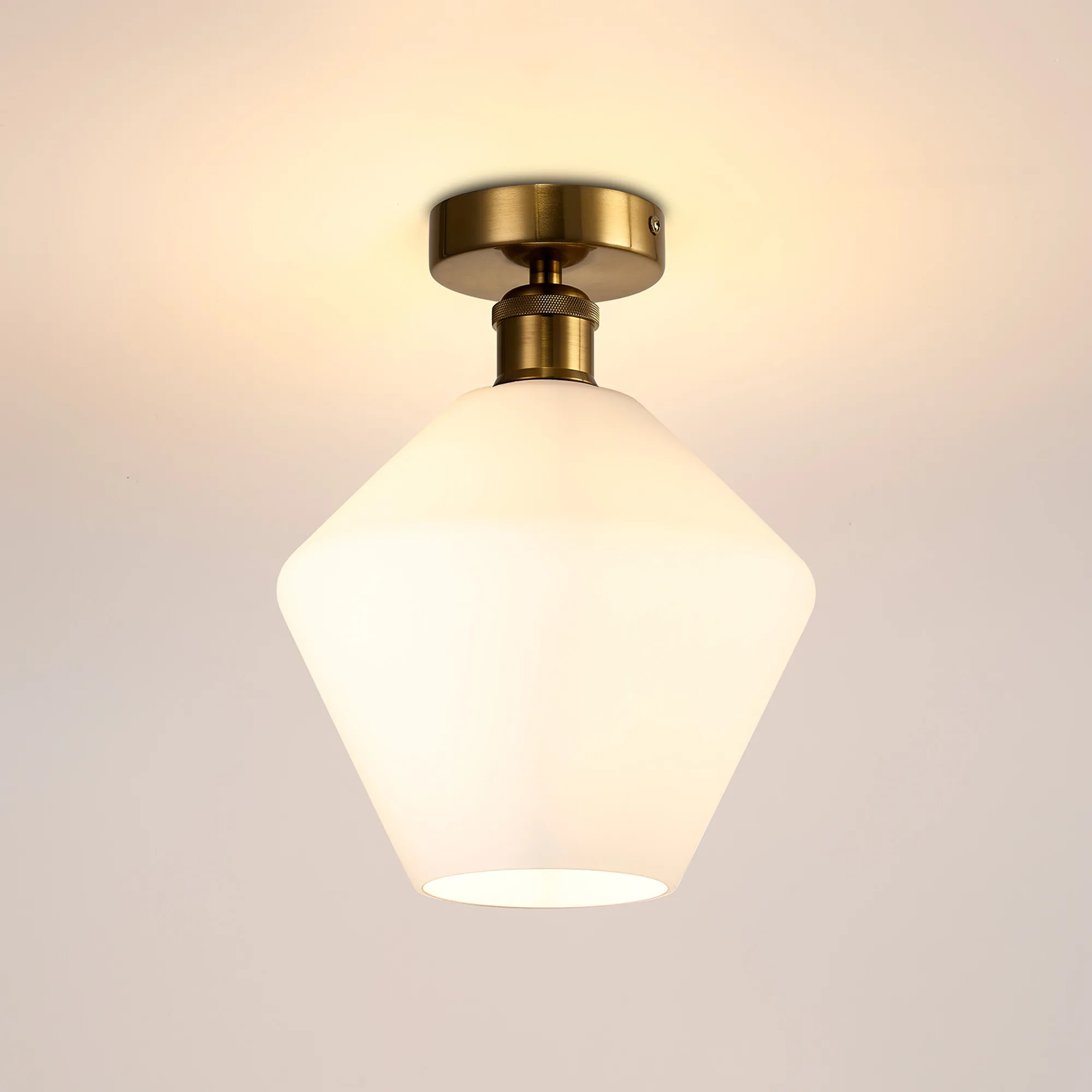 Cawdor Gilt Bronze Ceiling Lights Deco Flush Fittings